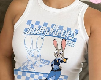 Disney Zootopia Shirt, All Characters Zootopia 2 Movie Judy Hopps Nick Wilde Baby Tee Crop Tank, Zootopia Birthday Girl/Boy, Family Vacation