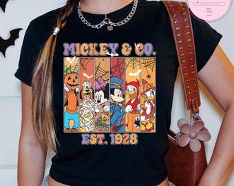 Mickey and Friends Pumpkin Disney Halloween Baby Tee Crop Top, Mickey's Not So Scary Halloween Party 2025, Halloween Disney Girl Trip Shirt