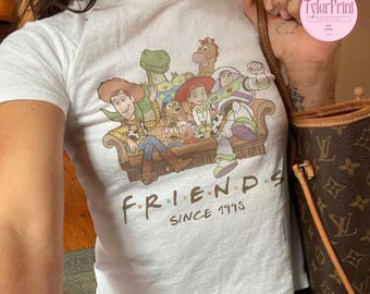 Disney Toy Story Baby Tee Crop Top, Buzz Lightyear Woody Jessie Bo Peep Toy Story Best Friends Trip 1995, Disney Girl Trip Croptop Women Tee