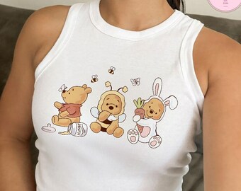 Disney Winnie The Pooh Baby Tee Crop Top, Pooh & Co 1926, Pooh Bear And Friends Matching, Piglet Tigger Eeyore Bestie Disney Girl Trip Shirt