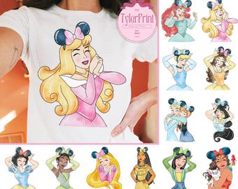 Minnie Headband Coquette Bow Disney Princess Baby Tee Crop Top, Disney Girl Trip Shirt, Cinderella Rapunzel Princess Birthday Girl Croptop