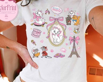 Camiseta corta para bebé con lazo de coqueta Los Aristogatos de Disney Marie Cat, camiseta Bonjour since 1970, camiseta Everybody Wants To Be A Cat, Disney Girls Trip