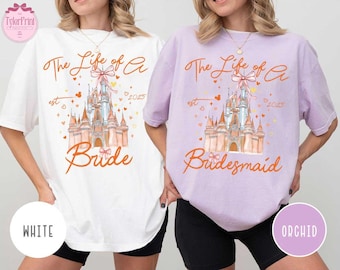 Personalized Retro Coquette Disney Bride Shirt, Disney Bachelorette Party 2025, Disney Bridesmaid Shirts, Disney The Life Of A Bride Shirt