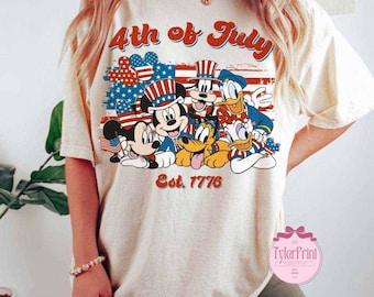 Retro Disney 4th Of July Shirt, Disney Characters 4th of July, Mickey 4th Of July T-shirt, Mickey and Friends 4th July Tee, Disney USA Shirt
