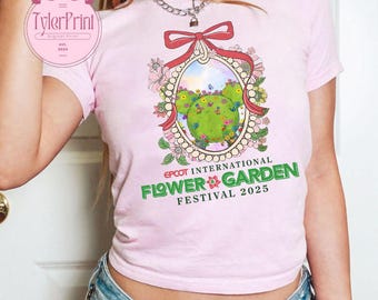 Disney Epcot International Flower & Garden Festival 2025 Baby Tee, Epcot Floral Crop Top, Epcot Coquette Bow Cropped Tee, Disney Girls Trip