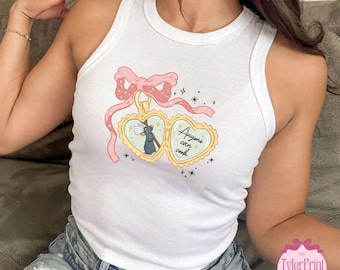 Coquette Bow Remy Baby Tee Crop Top, Remy little chef anyone can cook Ratatouille shirt, WDW Disneyland Girls Trip Shirt girly aesthetic Tee