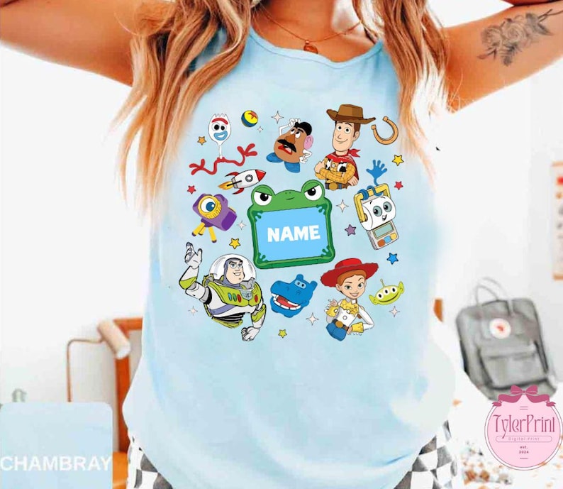 Custom Toy Story 5 Movie Comfort Colors Tank Top, Lilypad Buzz Lightyear Woody Jessie Toy Story Land You've Got a Friend In Me Unisex Tank bild 1