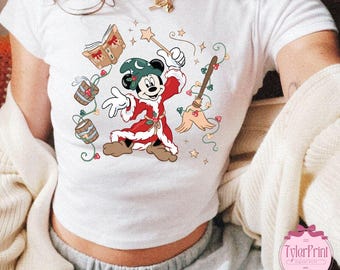 Vintage Disney Mickey Sorcerer Some Imagination Huh Shirt, Walt Disney Fantasia Mickey Christmas Baby Tee, Retro Fantasia Mickey Holiday Tee