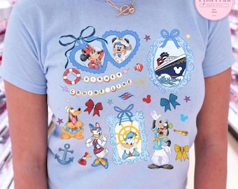 Camiseta corta para bebé con diseño de crucero de Disney de Coquette Bows, camiseta corta para mujer con diseño de Mickey y sus amigos para viaje de niñas, camiseta Dream Wish Magic Wonder Treasure