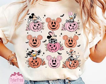 Mickey and Friends Skeleton Pumpkin Disney Halloween Shirt, Mickey&#39;s Not So Scary Halloween Party 2025, WDW Disney Halloween Family Shirts