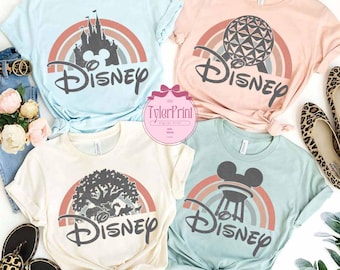 Disney Vintage Shirt, Disney Castle Shirt, Disney Rainbow Tee, Animal Kingdom, Epcot Shirt, Hollywood Studios, Disney Family Matching Shirts