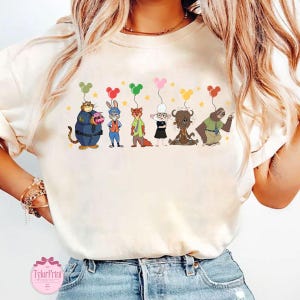 Disney Zootopia Characters Baby Tee Crop Tank, Nick Wilde Judy Hopps Shirt, Disney Family Trip Shirt, Zootopia Movie Tee, Zootopia 2 Shirt image 2