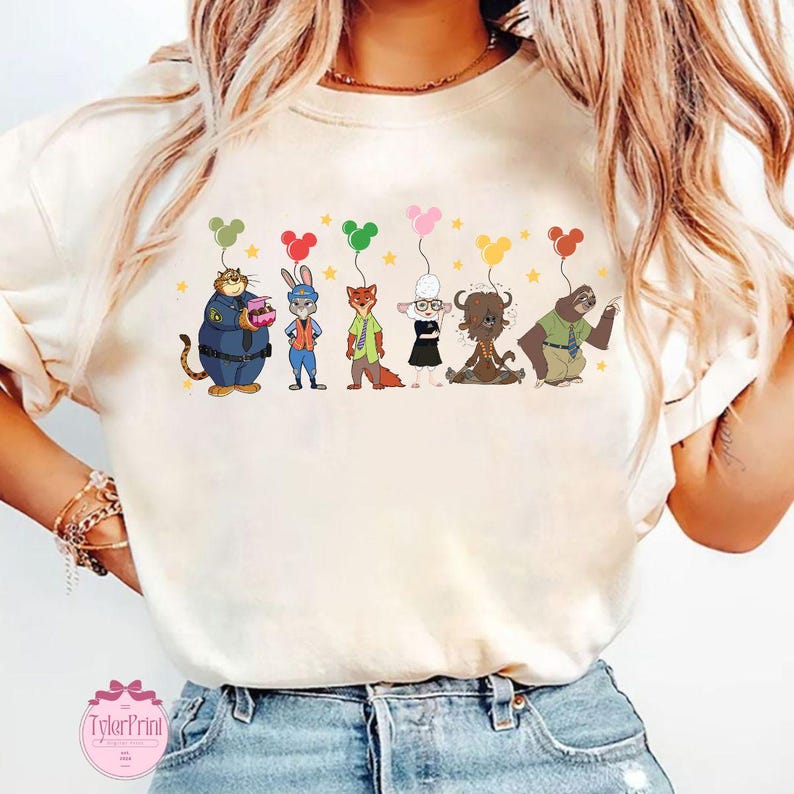 Disney Zootopia Characters Baby Tee Crop Tank, Nick Wilde Judy Hopps Shirt, Disney Family Trip Shirt, Zootopia Movie Tee, Zootopia 2 Shirt image 2