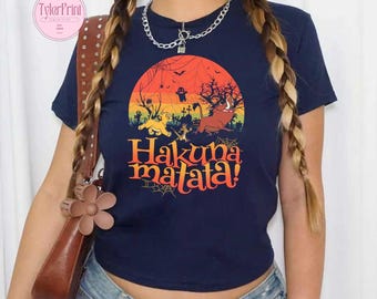 Retro Disney Hakuna Matata Baby Tee Crop Tank, Animal Kingdom Shirt, Disney Lion King Shirt, Timon Pumbaa Shirt, Disney Halloween Shirt
