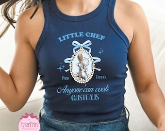Coquette Ratatouille Baby Tee Crop Tank, Remy Anyone Can Cook Gusteau’s Shirt, Coquette French Aesthetic Disney Tee, Disney Remy Chef Shirt