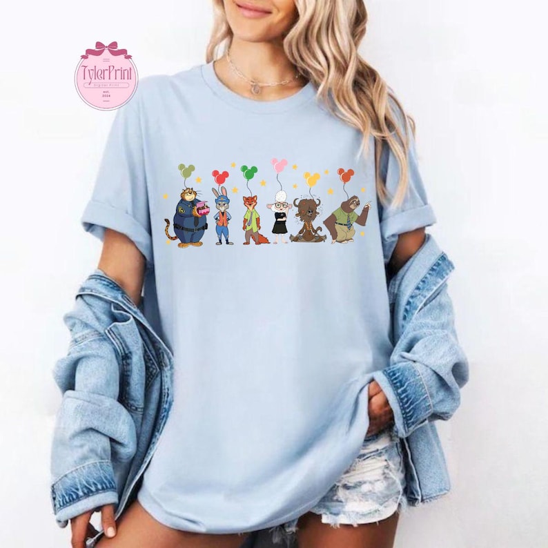 Disney Zootopia Characters Baby Tee Crop Tank, Nick Wilde Judy Hopps Shirt, Disney Family Trip Shirt, Zootopia Movie Tee, Zootopia 2 Shirt image 3