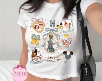Retro Coquette Bow Disney Remy Anyone Can Cook Baby Tee, Little Chef Remy Croptop, Disney Ratatouille Chef Shirt, Remy girly aesthetic Shirt