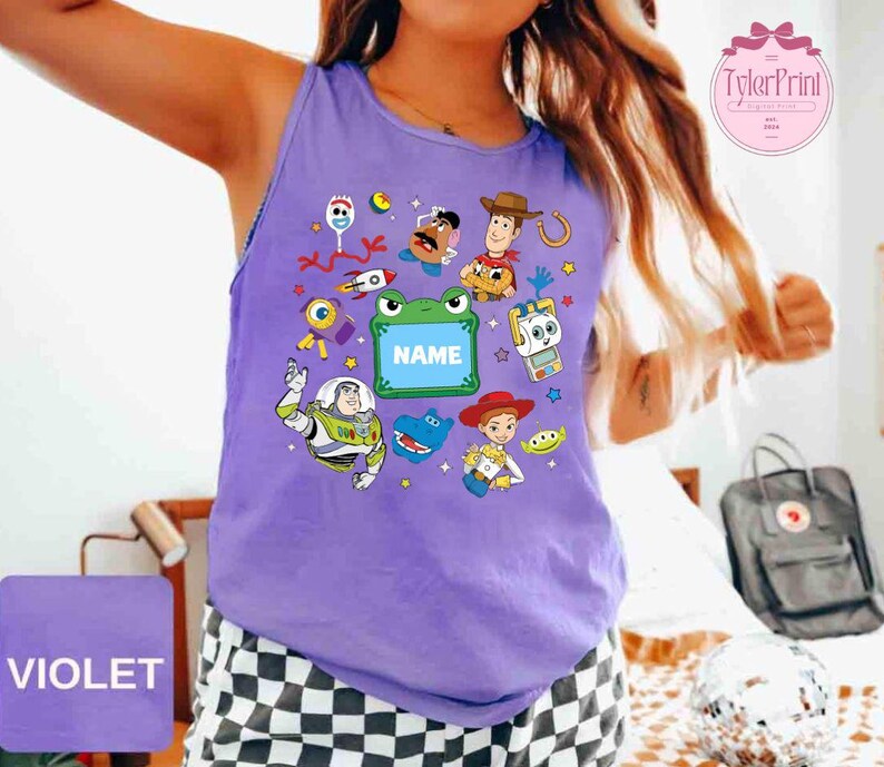 Custom Toy Story 5 Movie Comfort Colors Tank Top, Lilypad Buzz Lightyear Woody Jessie Toy Story Land You've Got a Friend In Me Unisex Tank bild 5