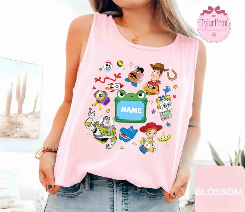 Custom Toy Story 5 Movie Comfort Colors Tank Top, Lilypad Buzz Lightyear Woody Jessie Toy Story Land You've Got a Friend In Me Unisex Tank bild 2