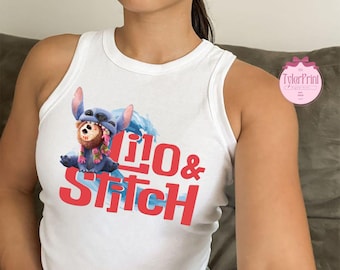 Stitch Baby Tee Crop Tank, Disney Lilo And Stitch Shirt, Lilo & Stitch Movie 2025, Disney Birthday Gifts, Funny Stitch Shirt, Stitch 2025