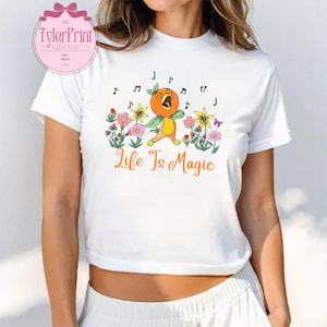 Disney Orange Bird Baby Tee Crop Top, Disney Floral Shirt, Epcot International Flower & Garden Festival 2025 Shirt, Epcot Floral Shirt