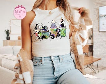 Disney Villain Baby Tee Crop Tank, Cruella Ursula Evil Queen, Villains Friends Shirt, Disney Vacation Shirt, Villains Coffee Tee, Bad Girls