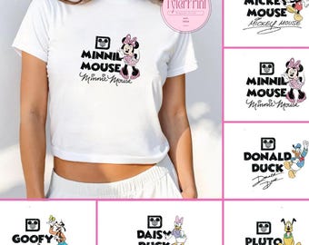 Retro Mickey Crop Top Baby Tee, Girls Mickey Mouse Cropped Tee, Mickey And Friends Shirt, Retro Disney Shirt, Vintage Disney Shirt, WDW Tee