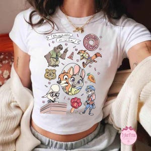 Disney Zootopia Characters Baby Tee Crop Tank, Nick Wilde Judy Hopps Shirt, Disney Family Trip Shirt, Zootopia Movie Tee, Zootopia 2 Shirt