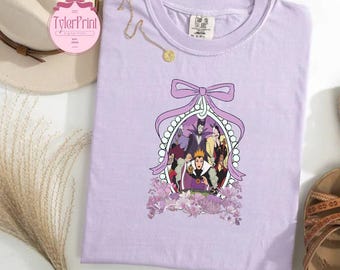 Disney Villains Coquette Bow Shirt, Maleficent Evil Queen Ursula Cruella, Villains Coquette Baby Tee Crop Top, Disneyland Girls Trip Shirt