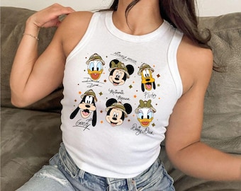 Disney Animal Kingdom Safari Baby Tee Crop Tank, Mickey And Friends Signatures Tee, Disney Shirt, Disney Adventure Family Vacation Shirts