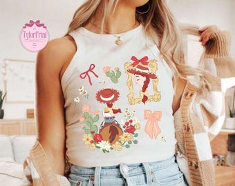 Retro Toy Story Crop Tank, Disney Retro Toy Story Floral Baby Tee, Jessie Cowgirl Tee, Womens Toy Story Tee, Long Live Cowgirl Shirt