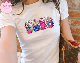 Vintage Disney Alice in Wonderland Shirts, Alice in Wonderland Baby Tee Crop Top, Alice Floral Shirts, Disney Princess Shirts, Girls Trip