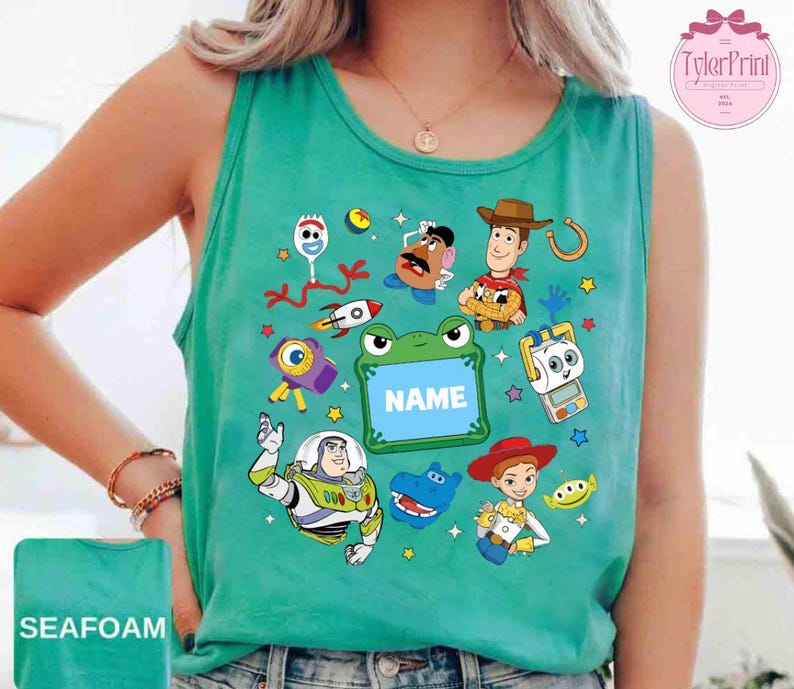Custom Toy Story 5 Movie Comfort Colors Tank Top, Lilypad Buzz Lightyear Woody Jessie Toy Story Land You've Got a Friend In Me Unisex Tank bild 4