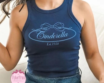 Coquette Bow Disney Princess Baby Tee Crop Tank, Disney Girl Trip Shirt, Cinderella Belle Ariel Snow White Rapunzel, Girly Aesthetic Tee