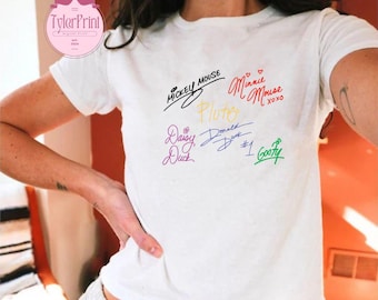 Camiseta corta Disney Friends Signatures, camiseta corta Disney Baby, camiseta corta Mickey y sus amigos, camiseta Disney Vacation, camiseta Disney Girly