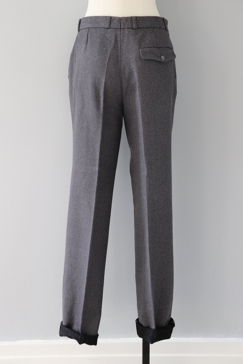 Vintage dark grey wool trousers 1980/'s by Cubevintage medium
