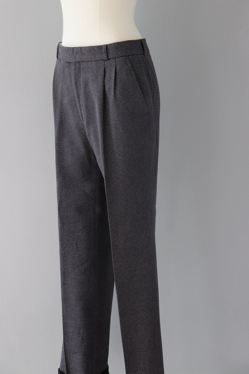 Vintage dark grey wool trousers 1980/'s by Cubevintage medium