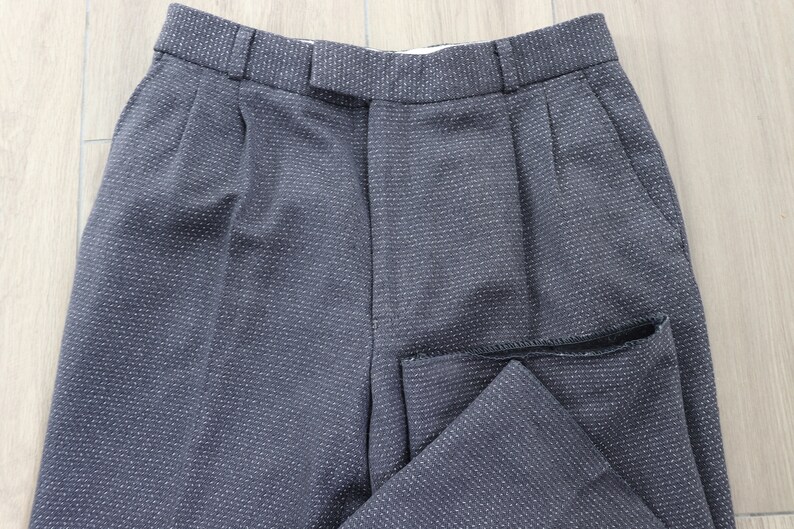 Vintage dark grey wool trousers 1980/'s by Cubevintage medium