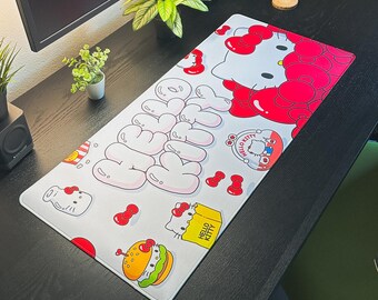 Hello Kitty Inspired Deskmat 90x40cm - Cute Mousepad, Gamer Desk Decor