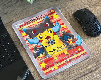 Pokémon Pikachu Poncho TCG Full Art Card Mousepads, 10" x 7.5" - Gamer Desk Decor
