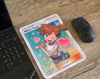 Alfombrilla de ratón con cartas de entrenador de JCC Pokémon: Bianca, Lillie, Lisia, Misty y Rosa (25 x 19 cm)