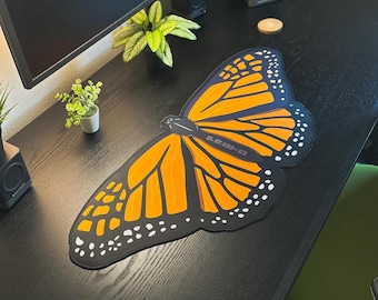 Butterfly Inspired Deskmat 90x40cm - Large Monarch Mousepad, Gamer Desk Decor
