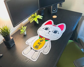 Anime Manga Inspired Deskmat 90x40cm - Die Cut Custom Shaped Mousepad, Gamer Desk Decor