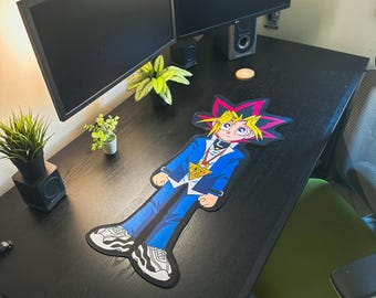 Alfombrilla de escritorio inspirada en anime y manga de 90 x 40 cm - Alfombrilla de ratón troquelada con forma personalizada