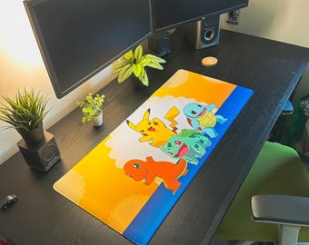 Alfombrilla de escritorio inspirada en Pokémon de 90 x 40 cm - Alfombrilla de ratón grande