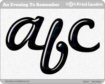 An Evening to Remember Alphabet (Black) - Digital Clip Art Personal & Commercial Use - paper crafts card making scrapbooking