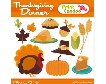 Thanksgiving Dinner - Digital Clip Art - Personal and Commercial Use - paper crafts, card making, scrapbooking