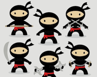 Ninja SVG Files for Cricut, Ninja PNG Clip Art, Cute Ninja Clipart Files, Ninja Silhouette For Cricut, Commercial Use