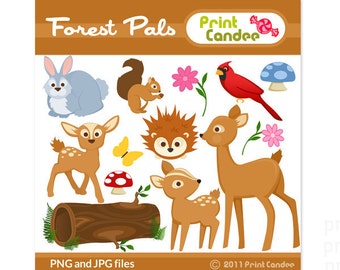 Forest Pals - Digital Clip Art - Personal and Commercial Use - scrapbooking, card making, party, design elements