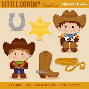Cute Cowboy Clipart – Personal & Commercial Use - cowboy boot, baby cowboy clipart, cartoon cowboy, little cowboy, cowboy clipart, rope